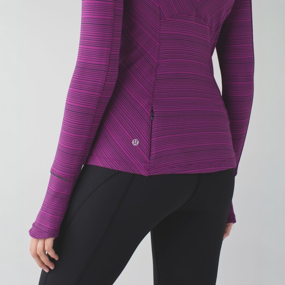 Lululemon Stripe Regal Plum Naval Blue Kanto Catch Me Long Sleeve Womens Size 4 - Picture 5 of 13